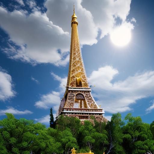 Golden Fantasy Landscape: AI Generated Art