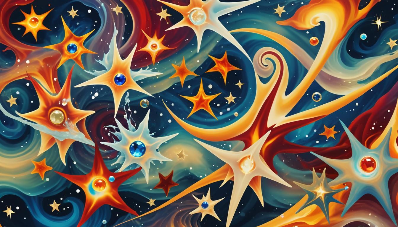 Surreal Plasma Maelstrom with Fire and Water Elements