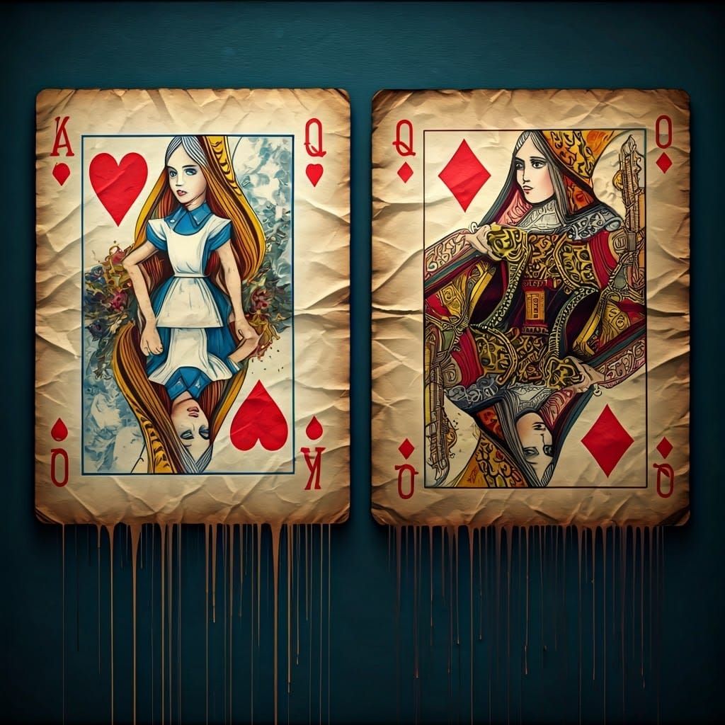 Ethereal Queen of Hearts in Whimsical Wonderland Double Expo...