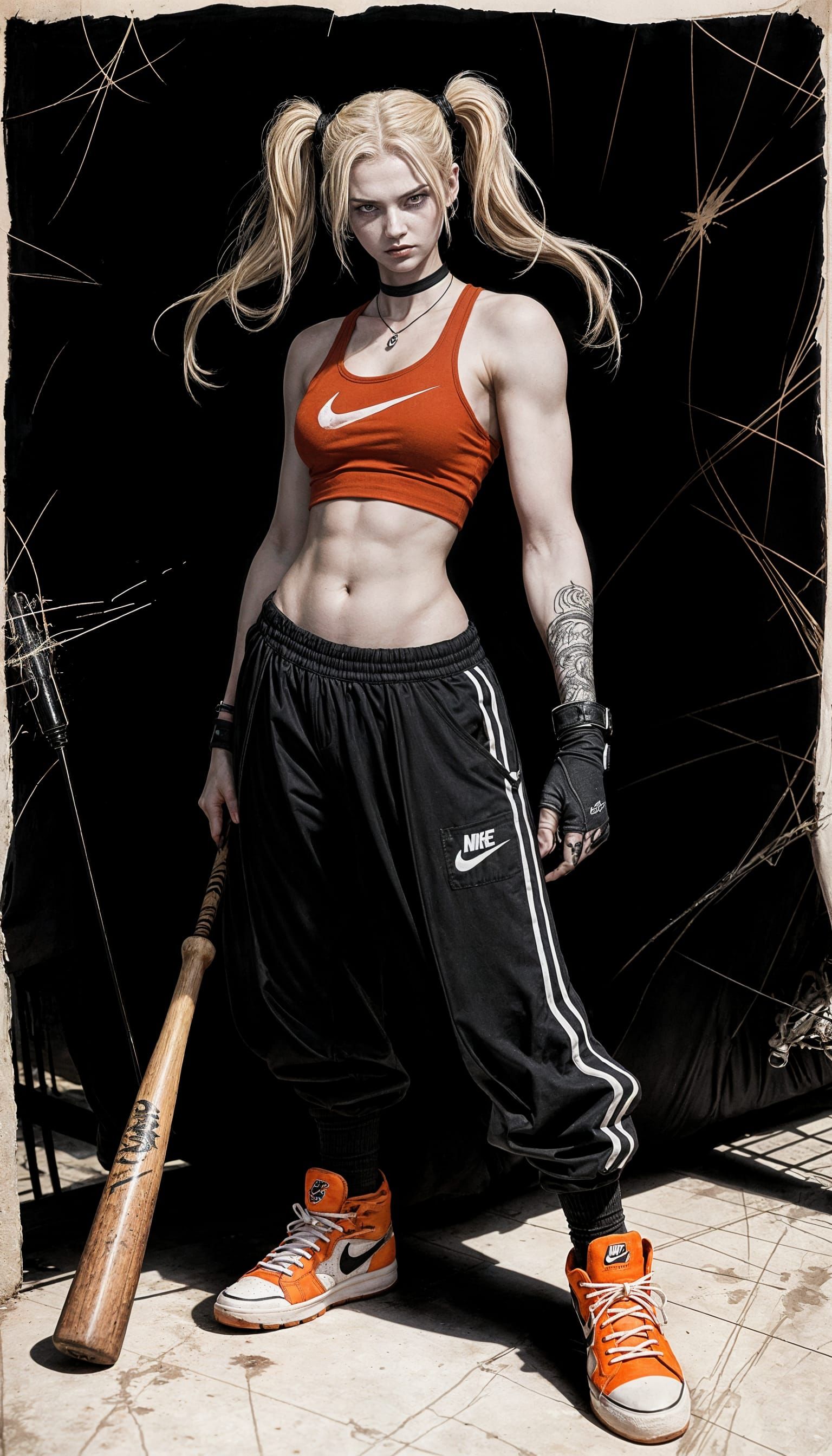 Darkest Dungeon Style Portrait of a Blonde Street Ganger