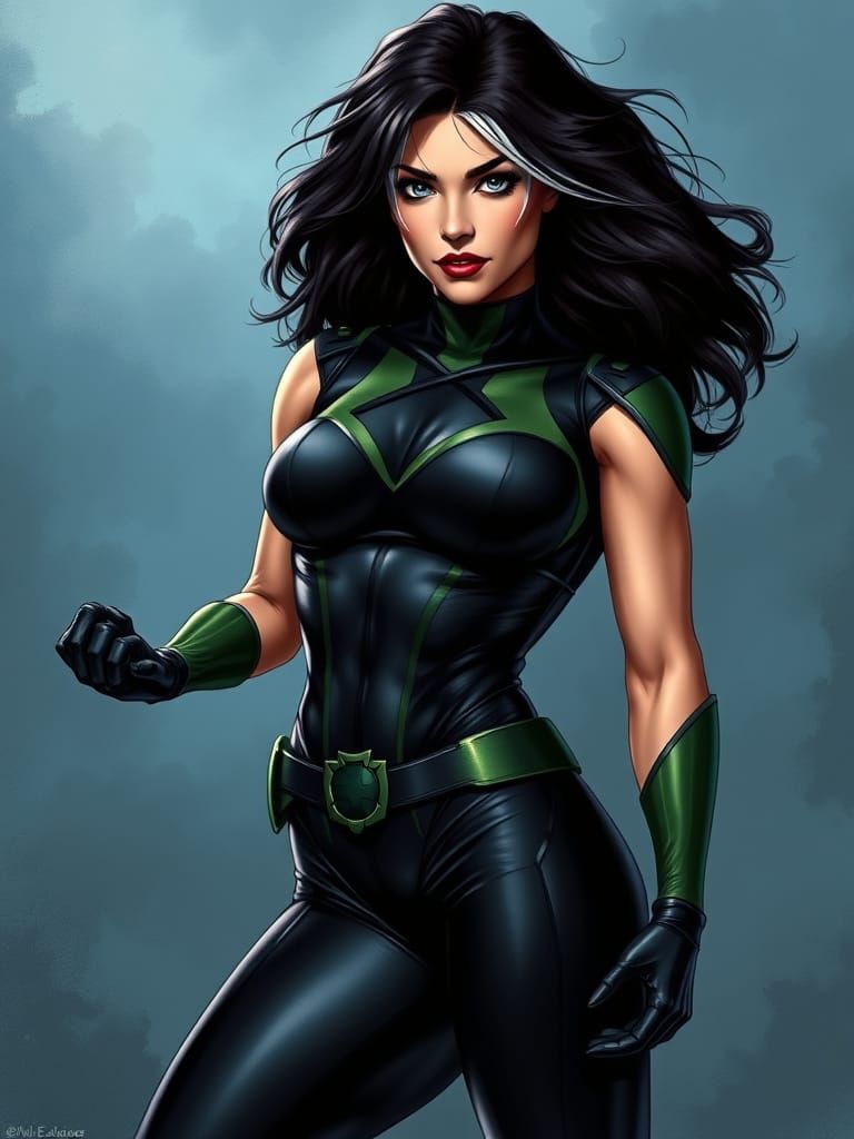 Emma Myers as Rogue in X-Men Comic Book Art Style