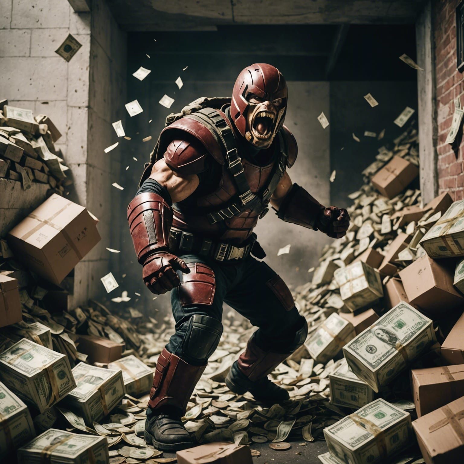 Juggernaut Crashes Through Wall in Cinematic Film Still
