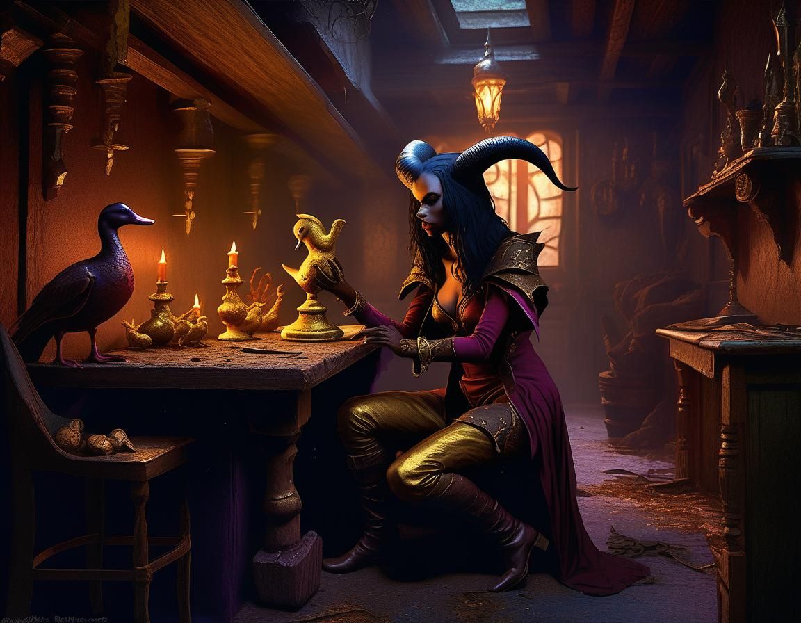 Tiefling Bard Steals Soul in Dark Brothel