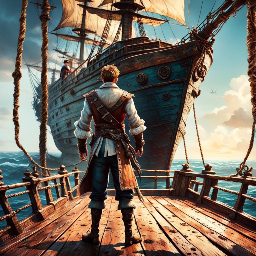 Boy on Ship Deck Concept Art