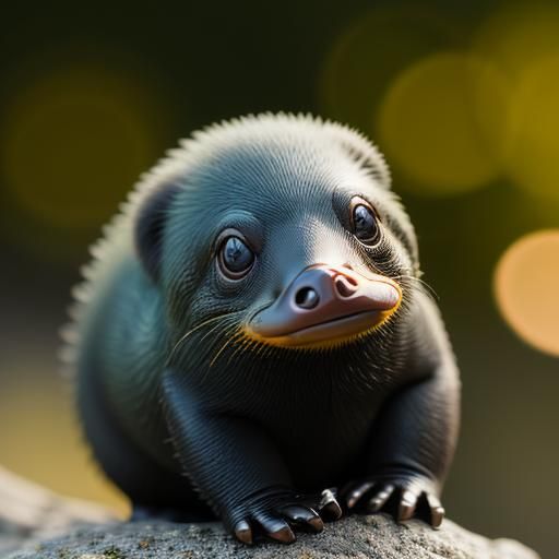 Adorable Platypus Chick in Natural Light