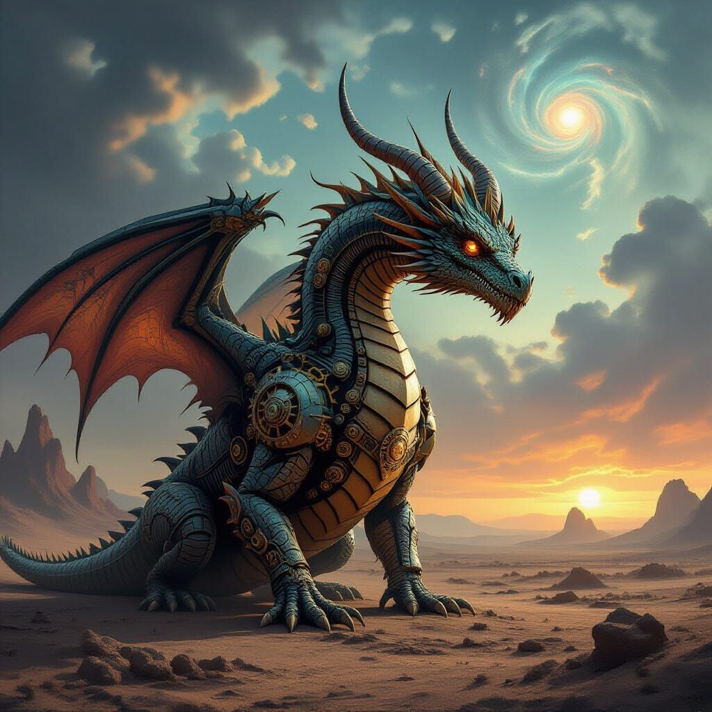 Dragon Machine Hybrid Surveys Alien Landscape