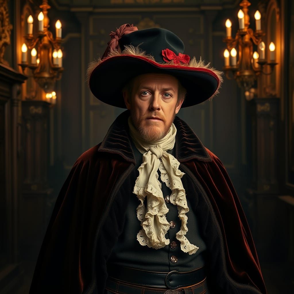 Dutch Merchant in Ornate Mansion: Golden Age Style