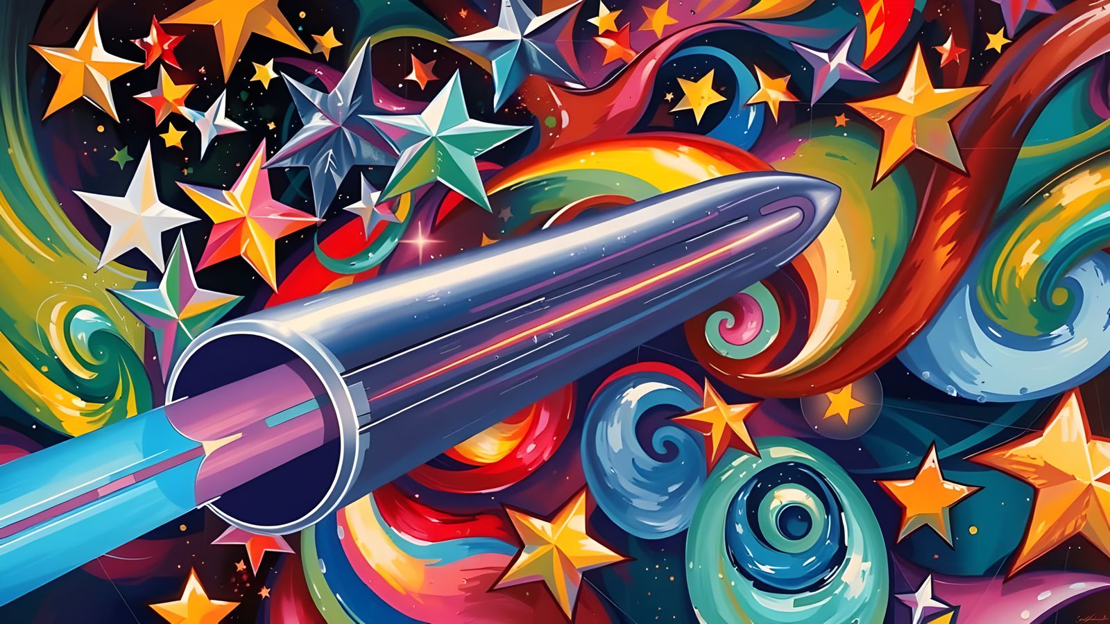 Cosmic Vortex Cylinder in Full Color