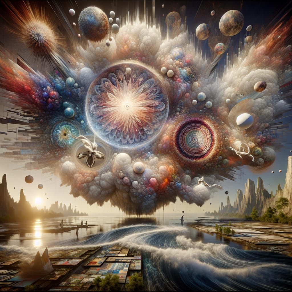 Surrealist Masterpiece of Creation Unfolding in Real Time