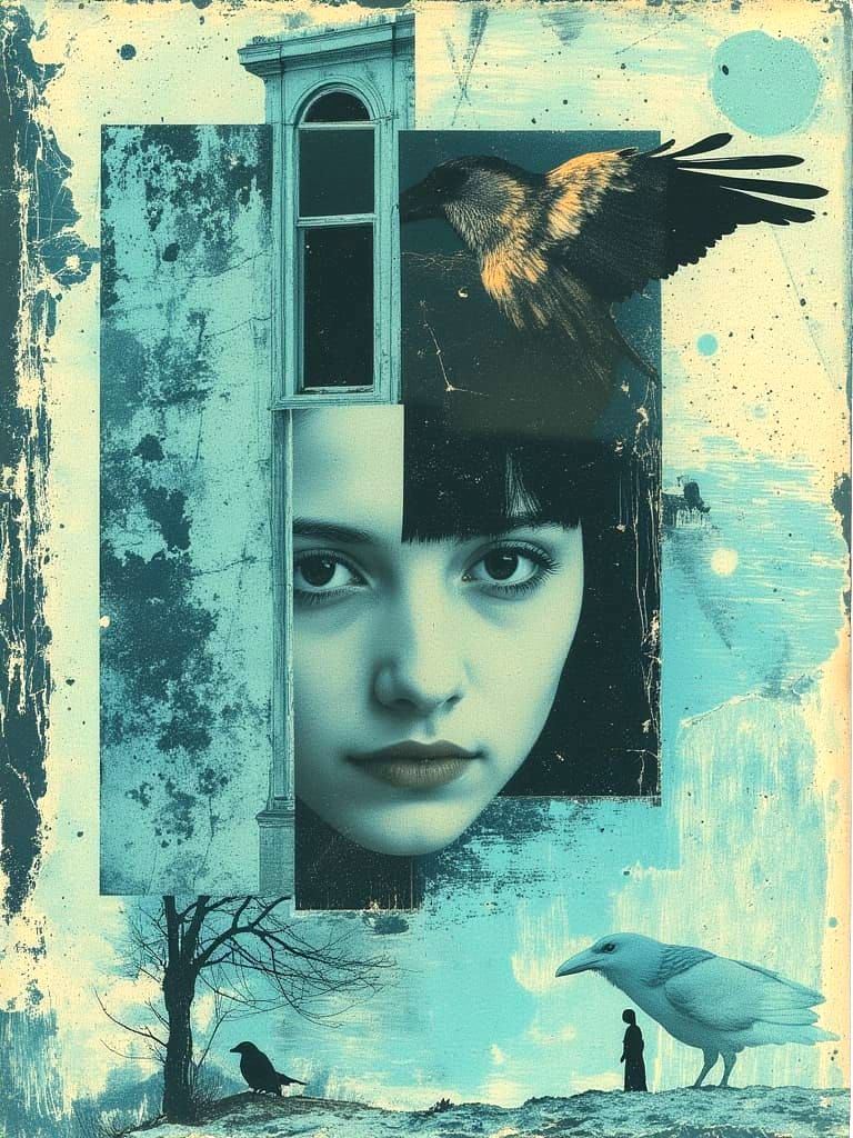 Ethereal Woman in Dreamlike Watercolor Portrait