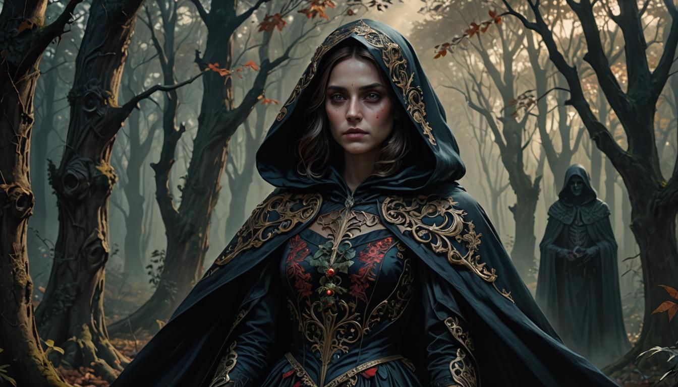 Maiden and Grim Reaper in Renaissance Style