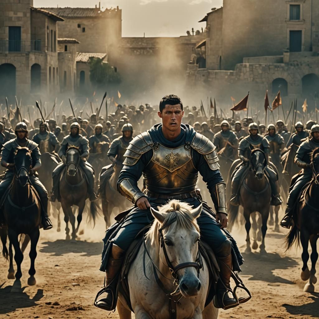 Ronaldo Leads Battle as Gladiator on Horseback