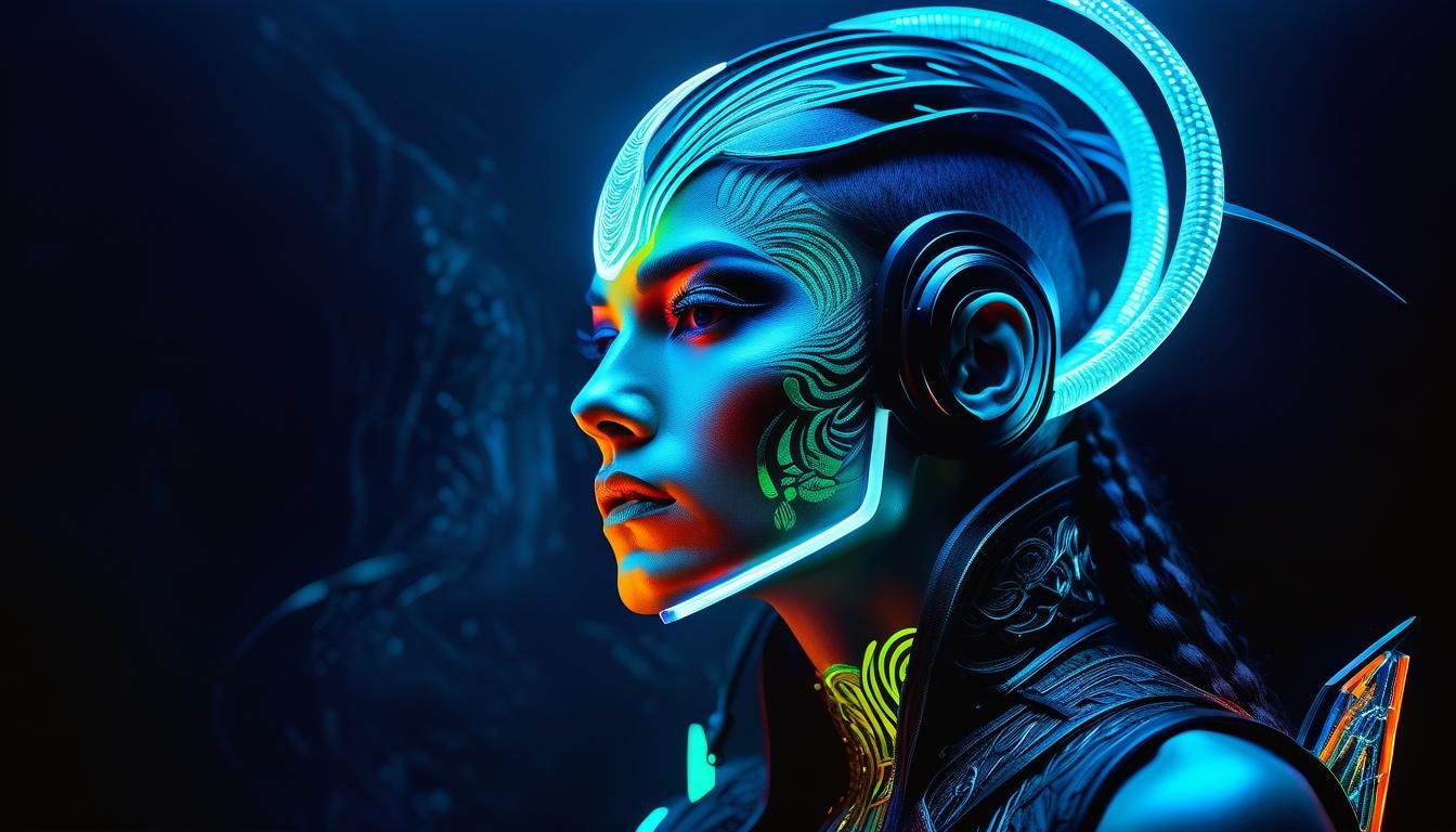 Neon Character Art in Dark Fantasy Style