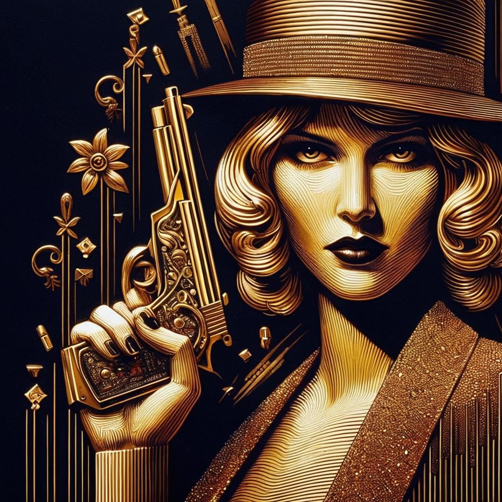 Femme Fatale: 1920s Pulp Fiction Art Deco Poster