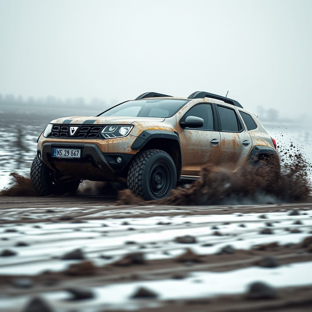 Cyberpunk Hypercar Drifts Through Frostbitten Wasteland