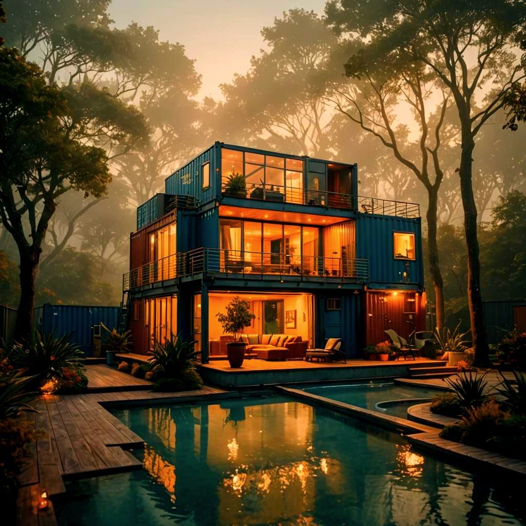 Stunningly Beautiful Shipping Container Home with Pool