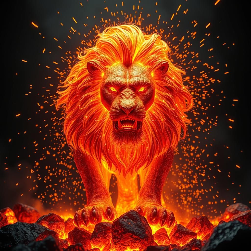 Molten Metal Lion Ignites the Darkness