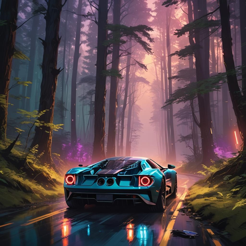 Ford GT Races Through Mystical Forest