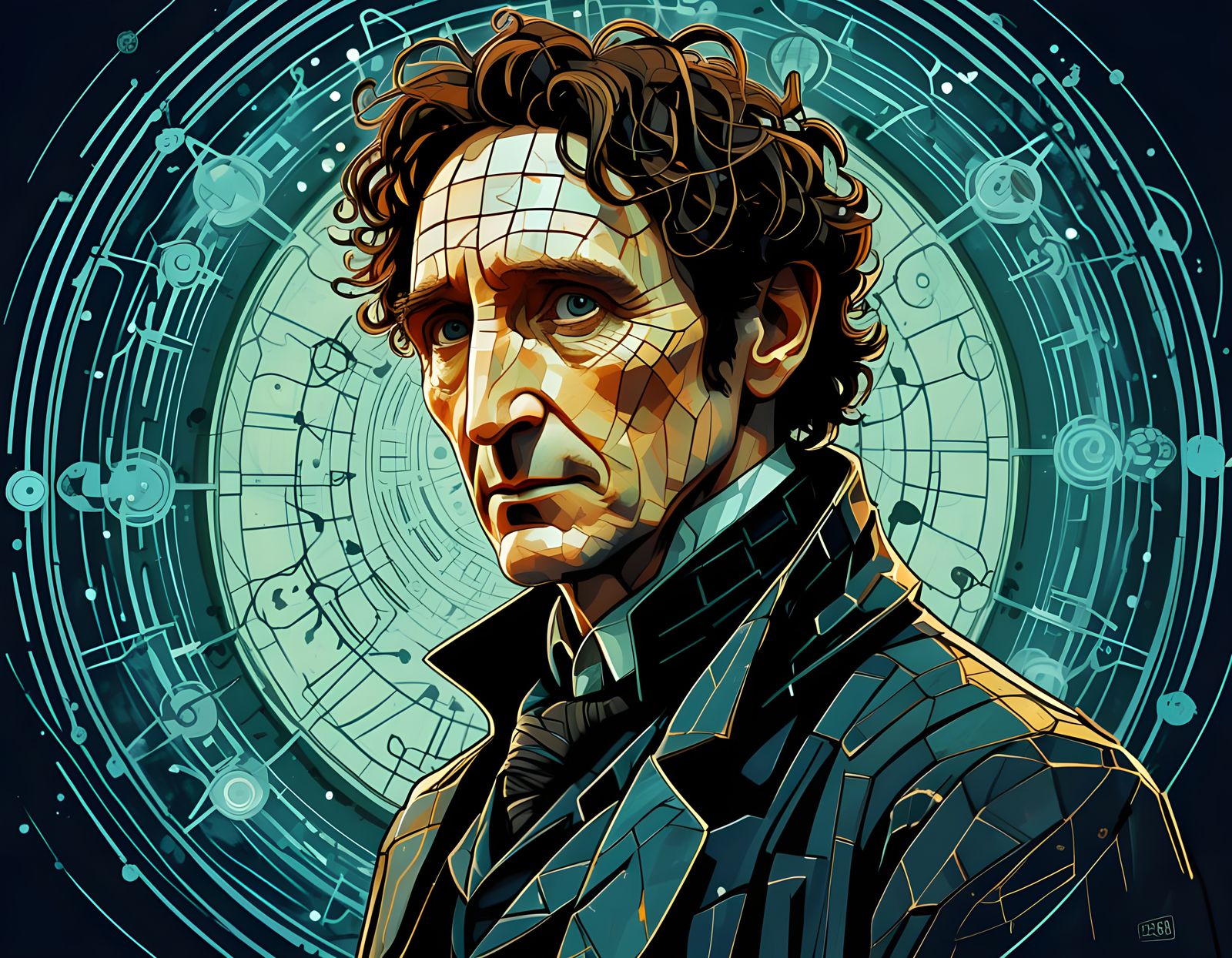The Eighth Doctor, Paul McGann, in Bio Punk Digital Art