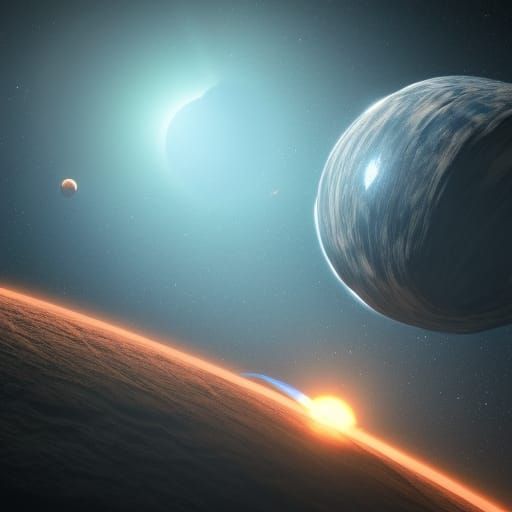 Planets Orbiting Earth: 3D Cinematic Art