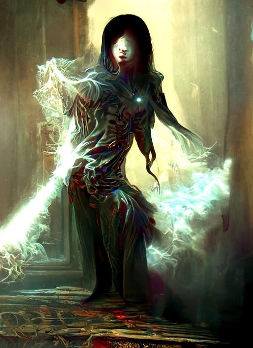 Mystical Shadow-Fiend Portrait in Ethereal Dark Fantasy
