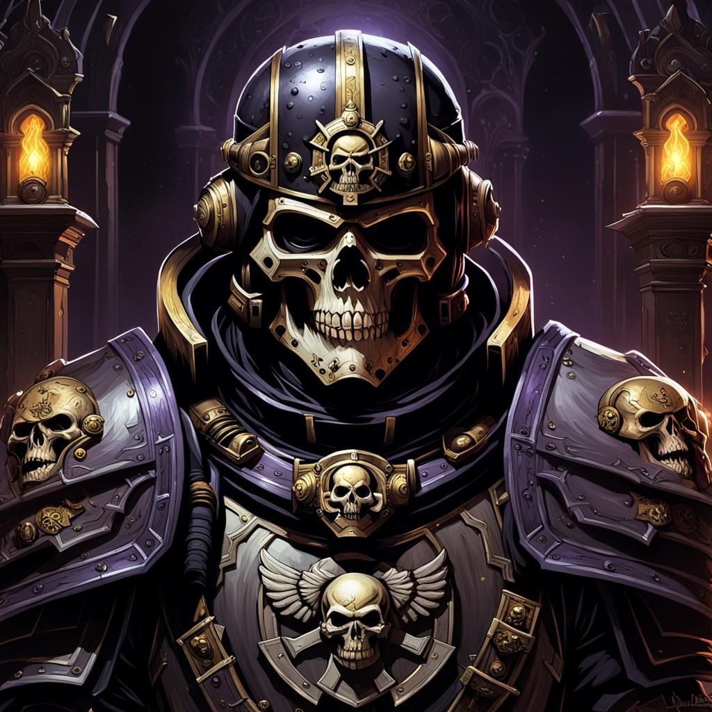 Warhammer 40K. Space Marine Chaplain own concept with skull ...