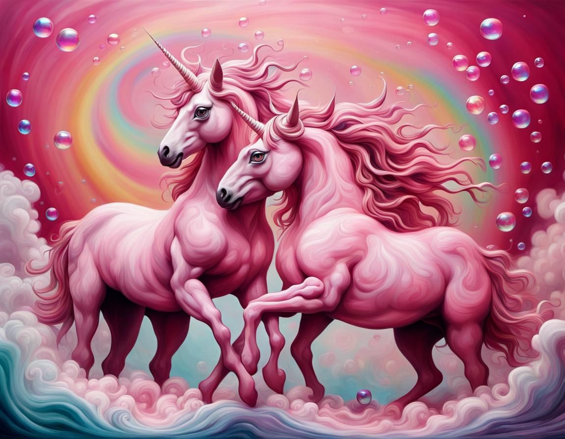 Pink Unicorns Dancing: Picasso meets Tim Burton