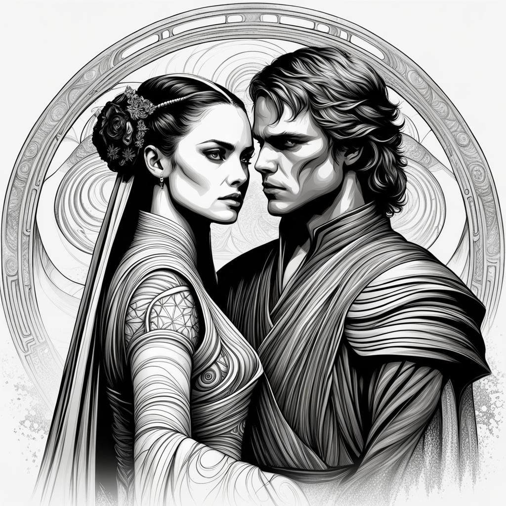 Anakin and Padme Wedding in Luis Royo Style