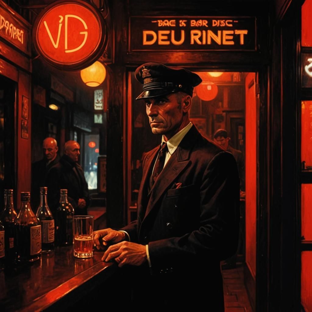 Doorman in Red Light District, Blade Runner Style