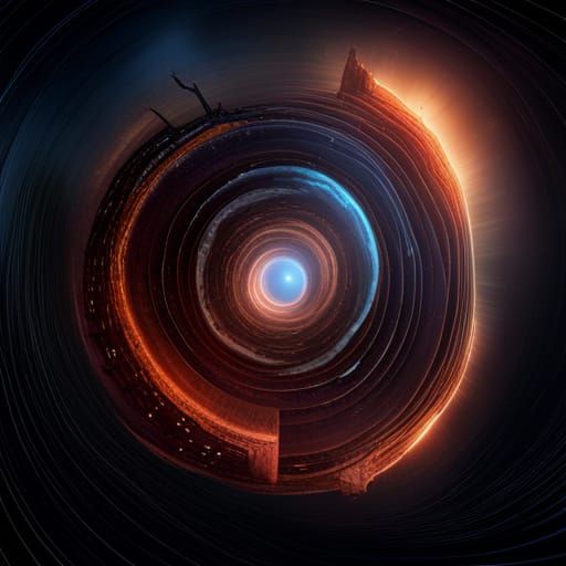 Event Horizon Black Hole in Detailed Matte Painting