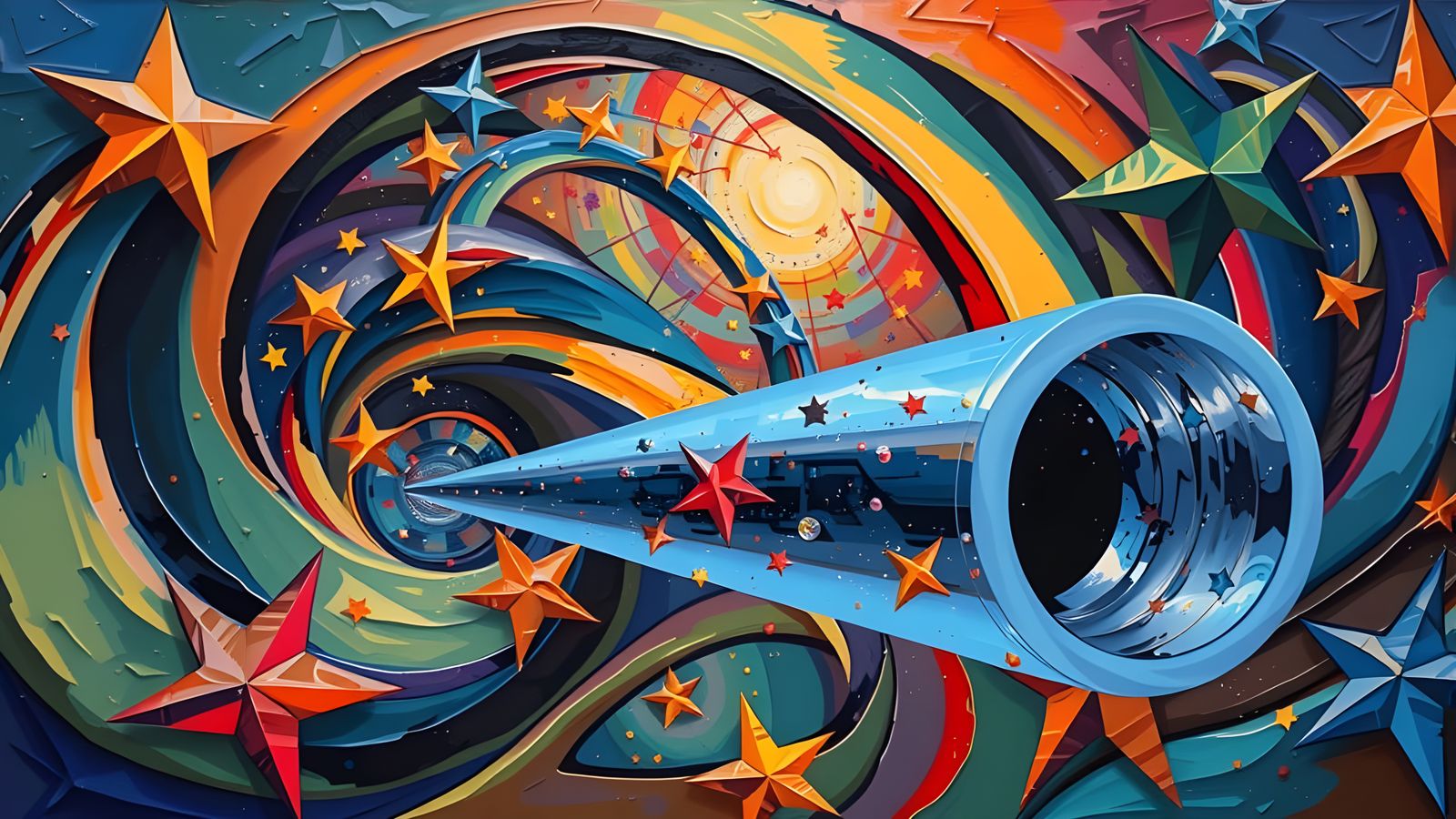 Sleek, Highly-Reflective Glass-Mirror Cylinder in Cosmic Imp...