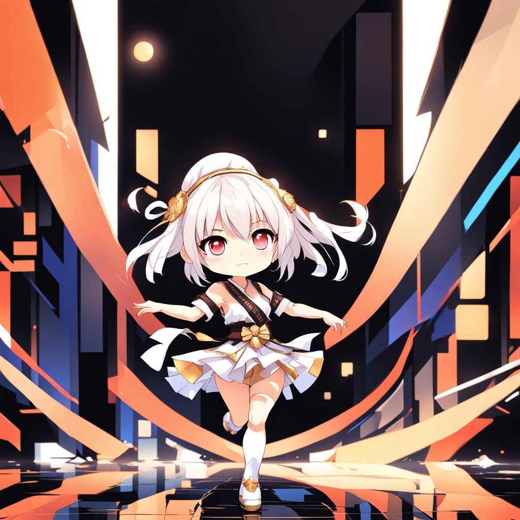 Dancing Chibi Anime Idol in Moe Style