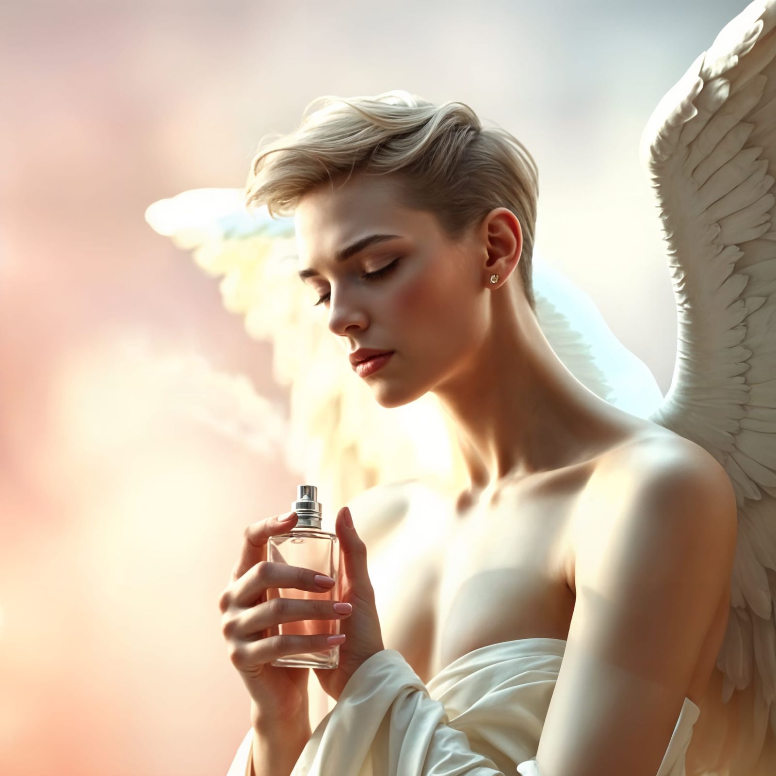 Ethereal Angel Captured in Luxurious Elegance