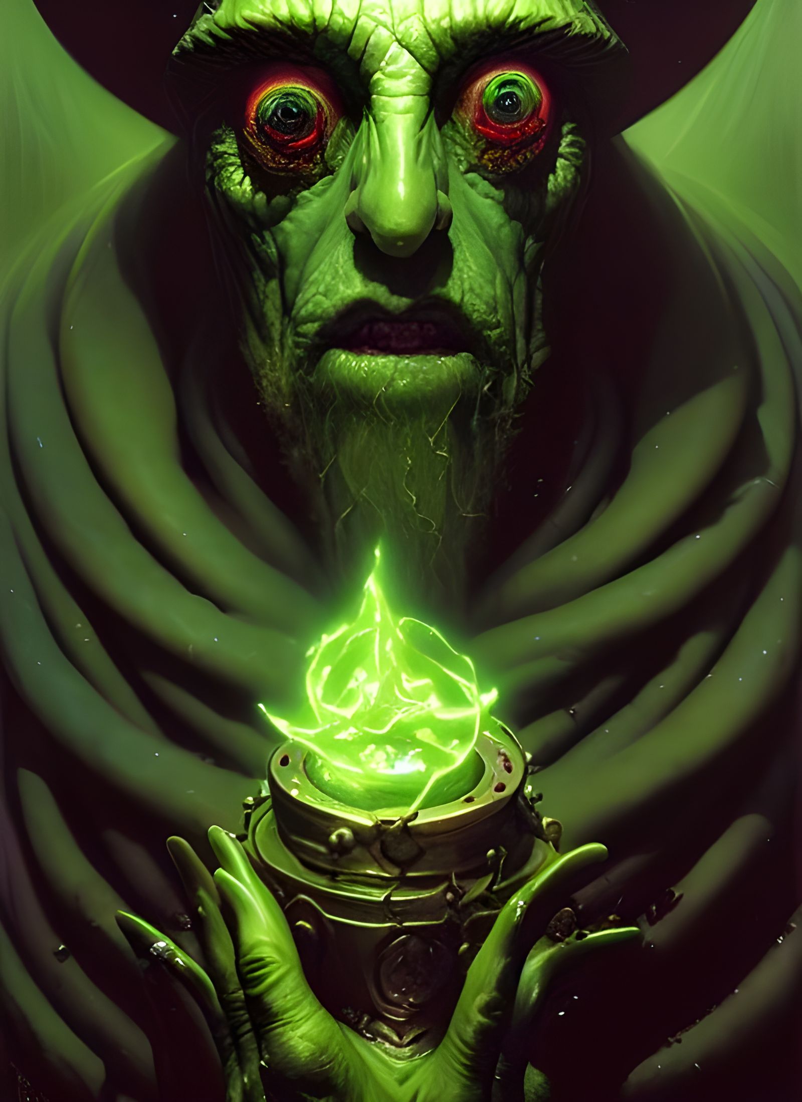 Rubick the Grand Magus Portrait in Gouache