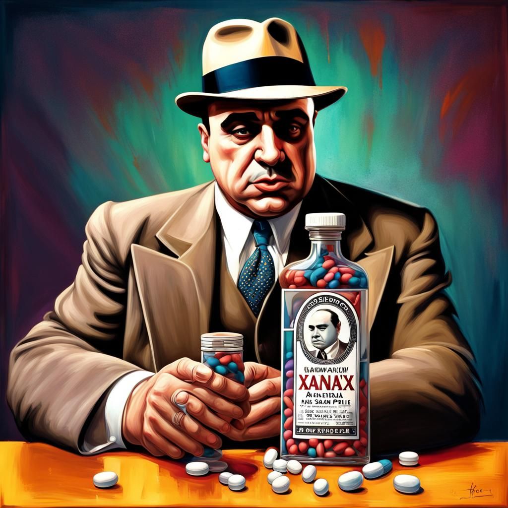 Al Capone Hyperrealistic Splash Art Portrait