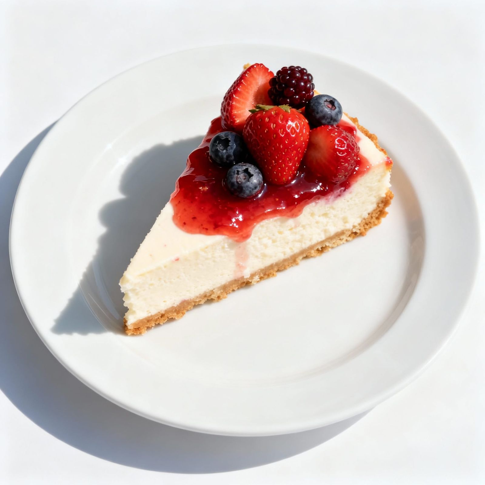 Delicious Strawberry Cheesecake Slice with Fruit Glaze