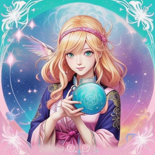 Anime Tarot Reader with Phoenix Headband