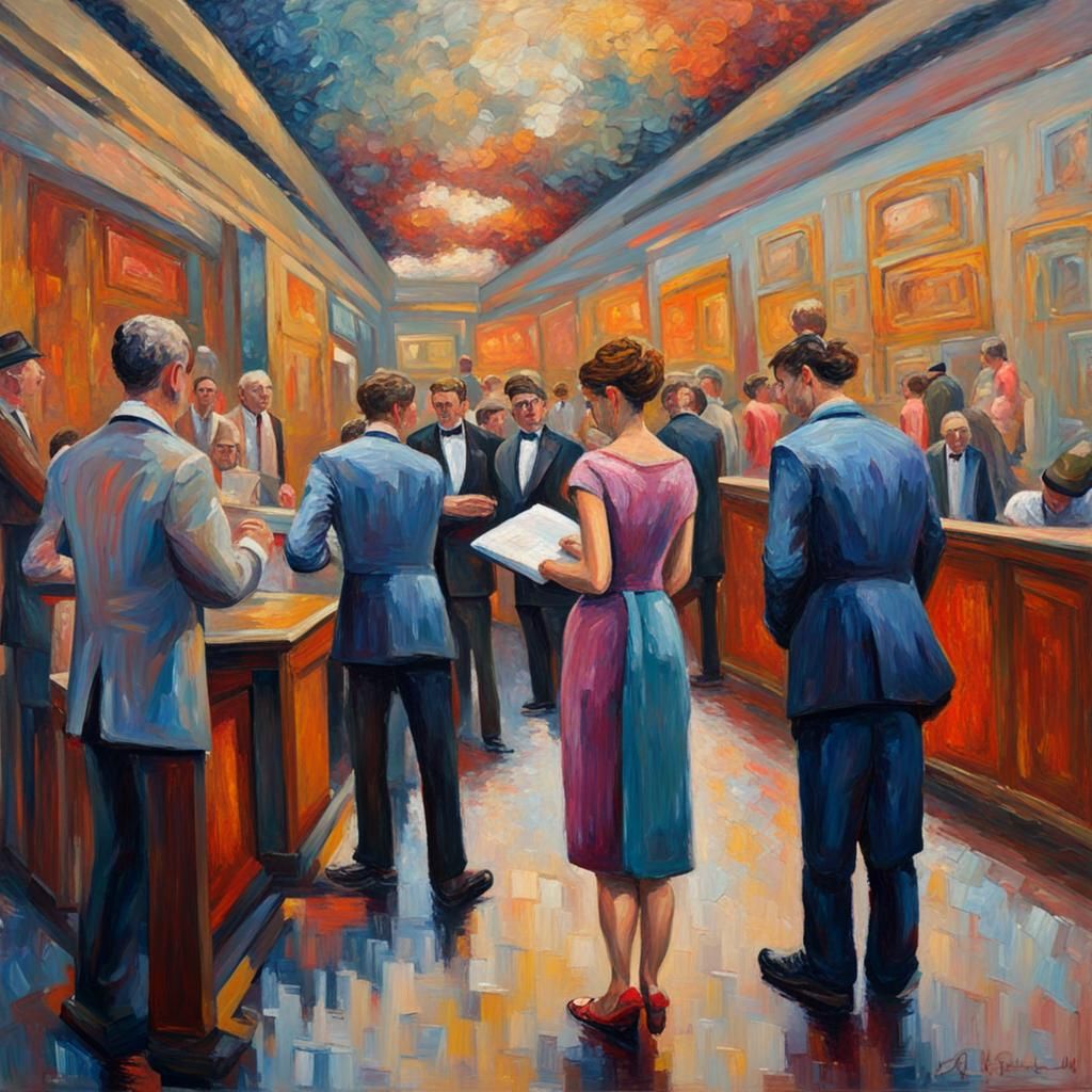 Backstage Awards Show Prep in Expressionist Oil