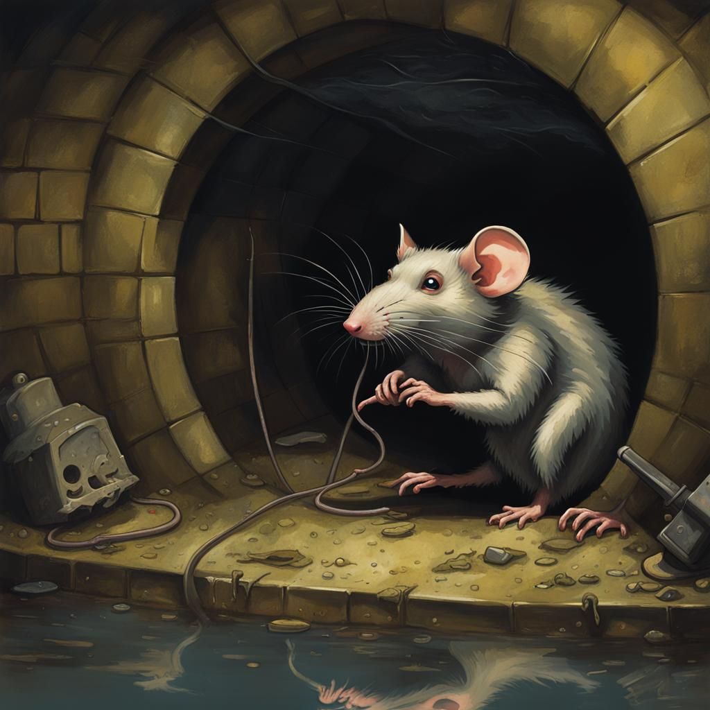 Rat mansion inside of a sewer