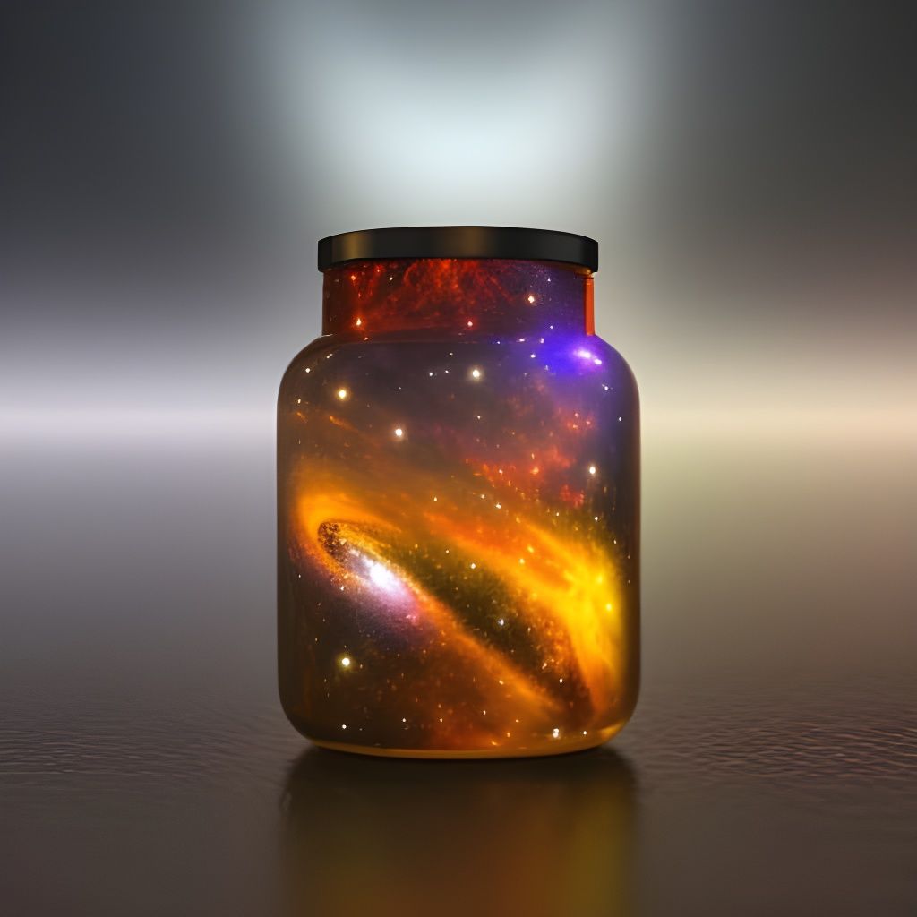 Cosmic Universe Inside Scientific Glass Bottle