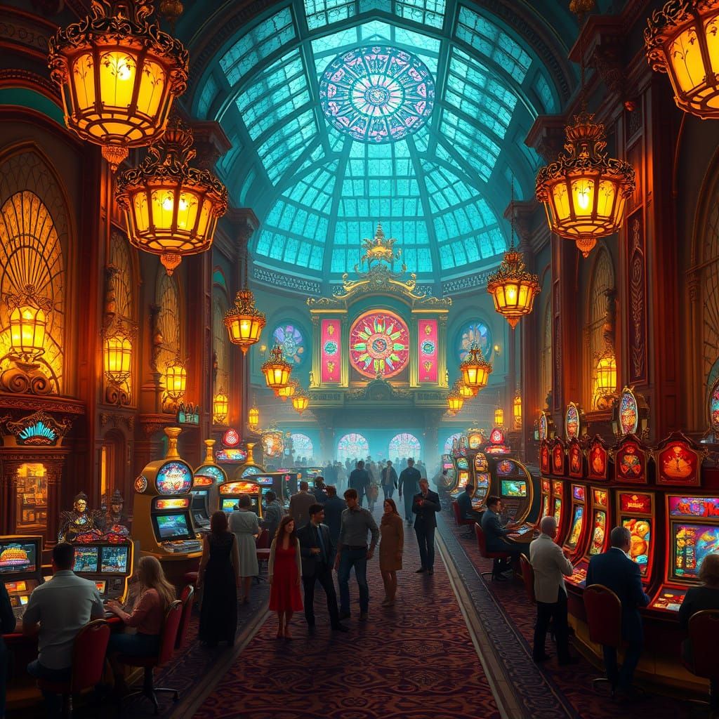 Surreal Casino World in Vibrant, Unreal Engine 5 Style