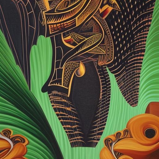 Abstract Uluru Rock Formation in Expressionist Style