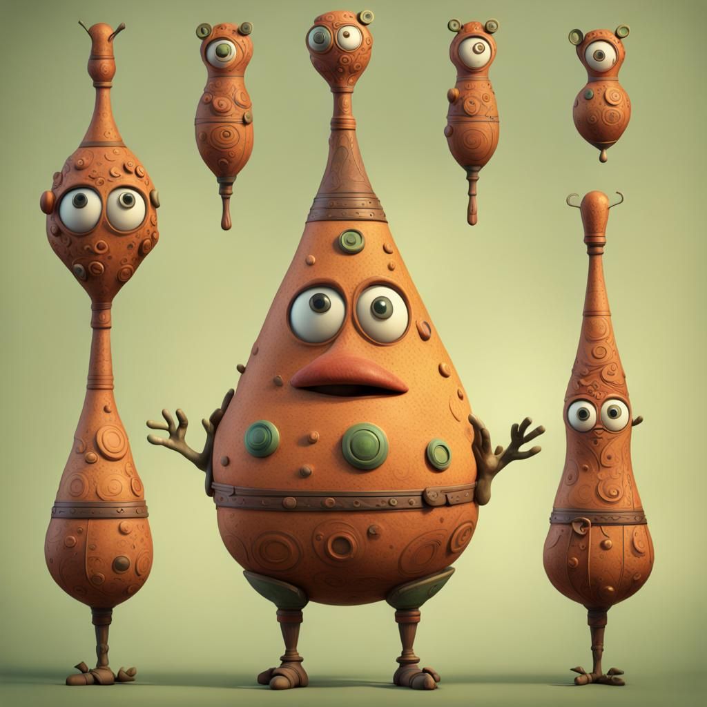 Pixar-Style Cucuteni-Trypillia Antique Toy