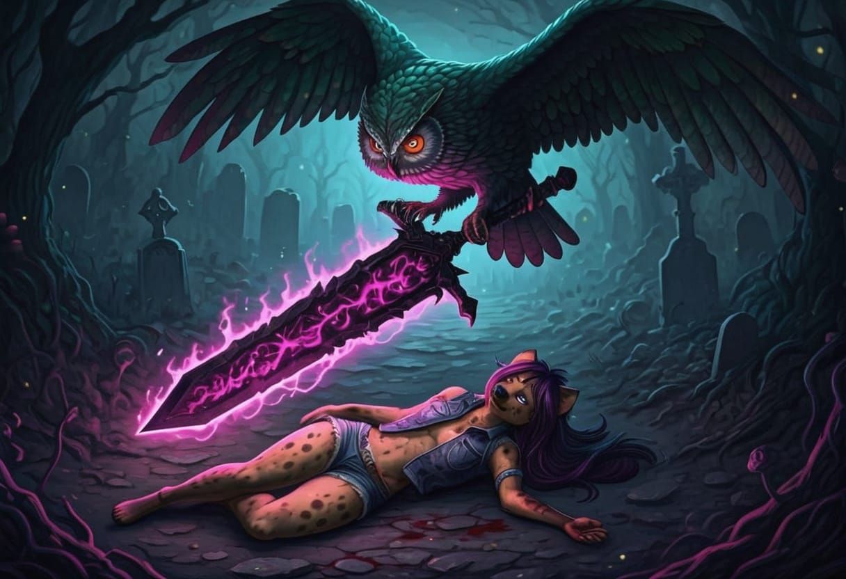 Majestic Owl Brings Hope to Wounded Friend in Haunting Grave...