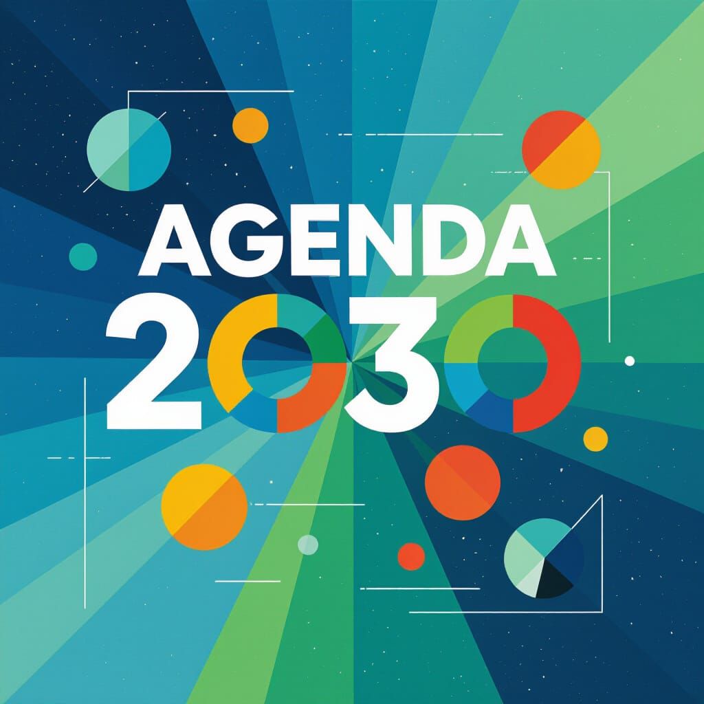 Agenda 2030 Abstract Art: Global Unity & Sustainability