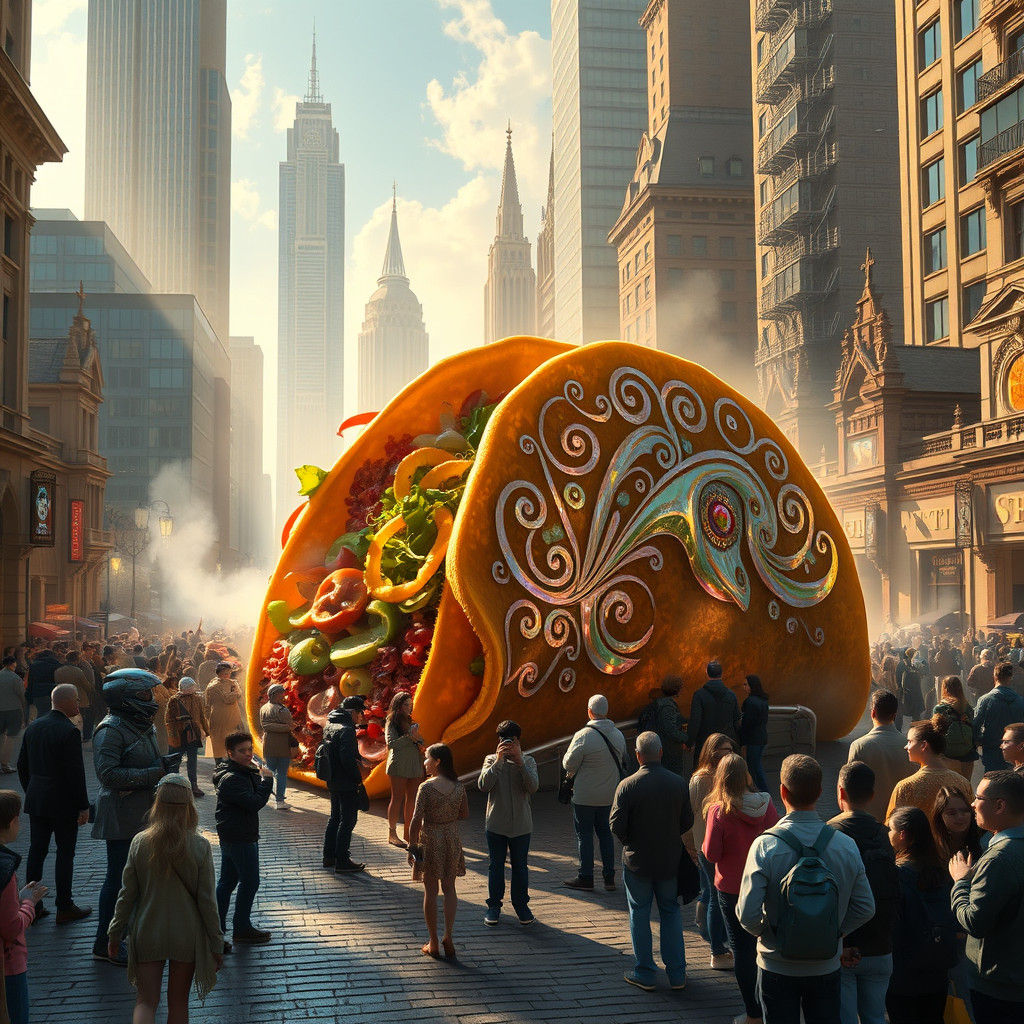 Giant Taco in City Square, Kinkade Style