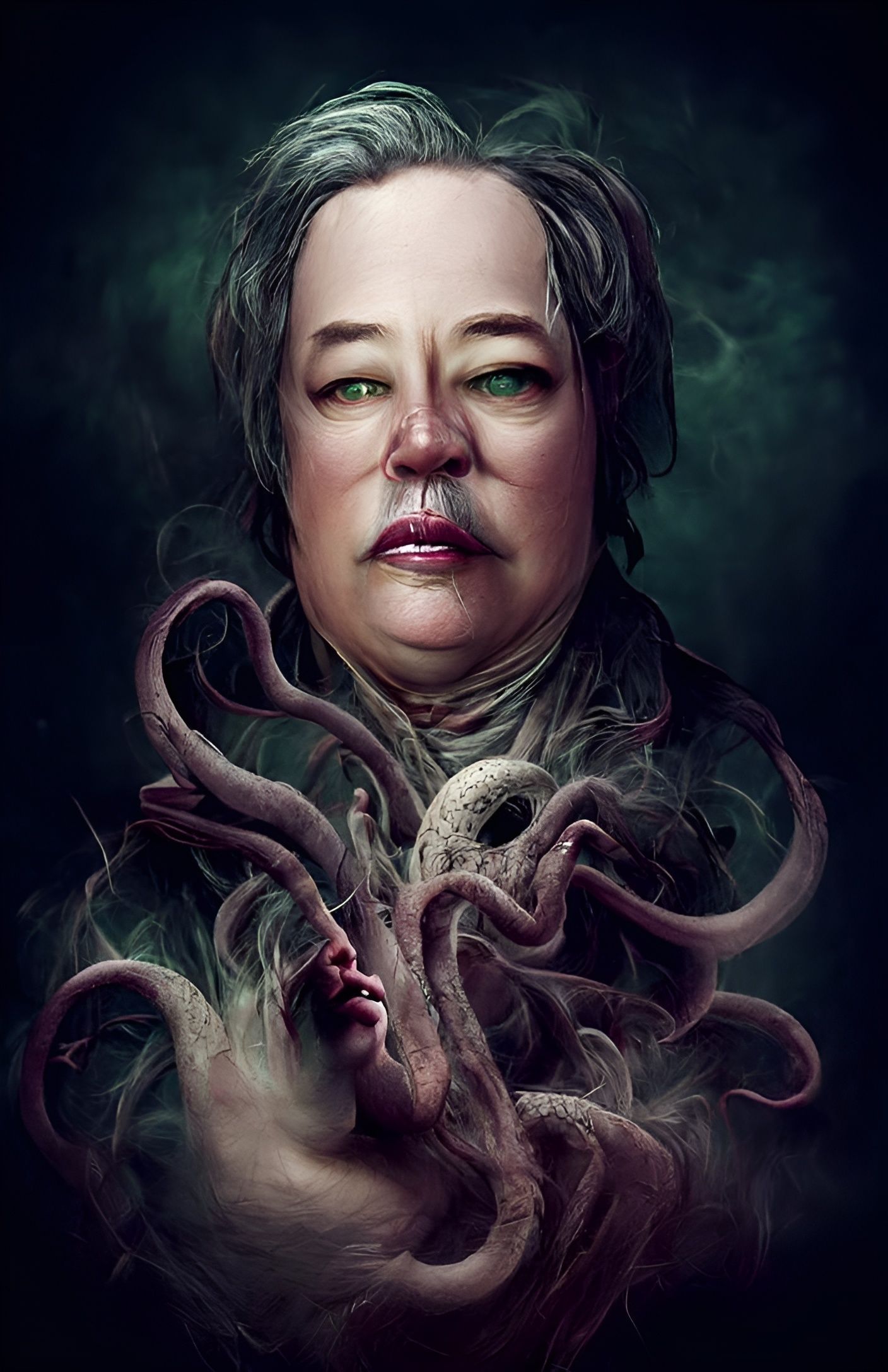 Eldritch Kathy Bates Portrait in Cosmic Horror Style