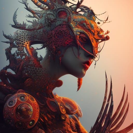 Dark Fantasy Warrior in Intricate Armor