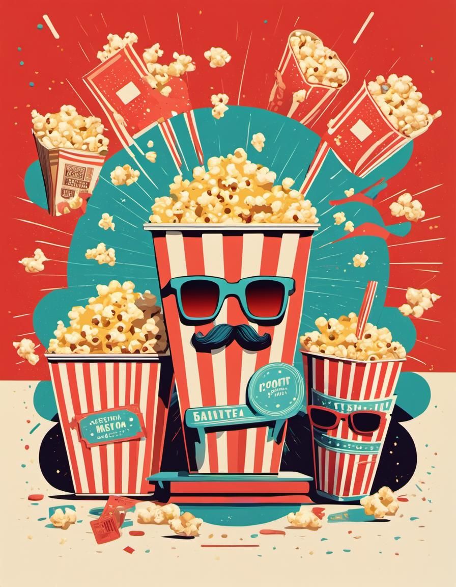 Retro Cinema Movie Night Vector Illustration