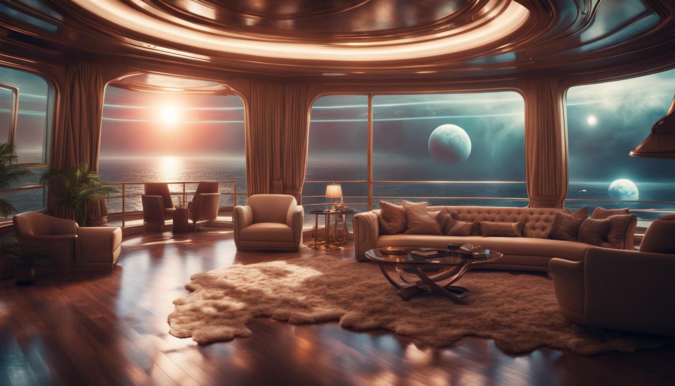 Luxury Space Cruise: Jupiter View, Digital Matte Painting